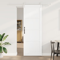 vidaXL Skjutdörr med skruvset Vit 83x232 cm Massivt Trä Furu, vidaXL Inredningsdörr 'ORKDAL'Vit 83x232x4 cm Massivt Trä Furu
