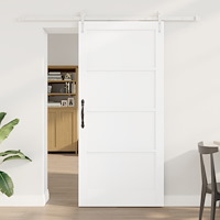 vidaXL skjutdörr med skjutkomponentset Vit 93x202 cm Massivt trä Furu, vidaXL Inreddörr “ORKDAL” Vit 93x202x4 cm Massivt trä Fu...