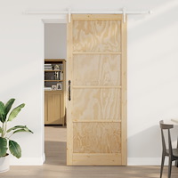 vidaXL Skjutdörr med Beslagsset 93x232 cm Massiv Trä Furu, vidaXL Inredningsdörr 'ORKDAL'93x232x4 cm Massiv Trä Furu