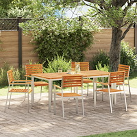 vidaXL Trädgård Stol 6 pcs Brun 56 x 54.5 x 87cm Massivt akaciaträ
