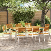 vidaXL Trädgård Stol 8 pcs Brun 56 x 54.5 x 87cm Massivt akaciaträ