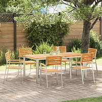 vidaXL Trädgård Stol 6 pcs Brun 56 x 54.5 x 87cm Massivt teakträ