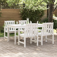 vidaXL Trädgårdsstol 4 pcs Vit 65.5 x 55.5 x 88cm Plast