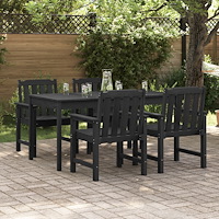 vidaXL Trädgårdsstol 4 pcs Svart 65.5 x 55.5 x 88cm Plast