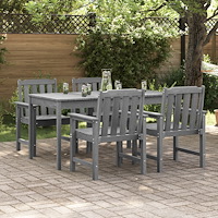 vidaXL Trädgårdsstol med kudde 4 pcs Ljusgrå 65.5 x 55.5 x 88cm Plast
