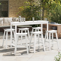 vidaXL Bar Stolar 9 st Vit HDPE, vidaXL Bar Stolar 2 st Vit HDPE