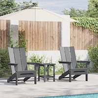 vidaXL Trädgårdsloungemöbler 3 pcs Ljusgrå 38 x 38 x 46cm Plast