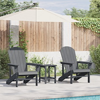 vidaXL Trädgårdsloungemöbler 3 pcs Ljusgrå 38 x 38 x 46cm polyeten
