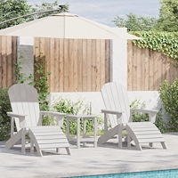 vidaXL Trädgårdsloungemöbler 2 pcs Vit 74 x 82 x 90cm Plast