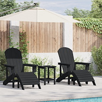 vidaXL Trädgårdsloungemöbler 2 pcs Svart 74 x 82 x 90cm Plast