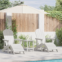 vidaXL Trädgårdsloungemöbler 3 pcs Vit 38 x 38 x 46cm Plast