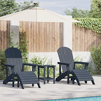 vidaXL Trädgårdsloungemöbler 3 pcs Marinblå 38 x 38 x 46cm Plast