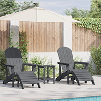 vidaXL Trädgårdsloungemöbler 3 pcs Ljusgrå 38 x 38 x 46cm Plast