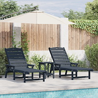vidaXL Trädgårdsloungemöbler 3 pcs Marinblå 38 x 38 x 46cm polyeten