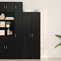 vidaXL Högskåp Svart ek 70x42.5x185 cm Konstruerat trä
