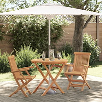 vidaXL 3-delat Fällbart Trädgårds Bistro Set Massivt Akacia