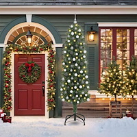 vidaXL Konstgjord julgran Grön 210 cm PVC och stål och plast