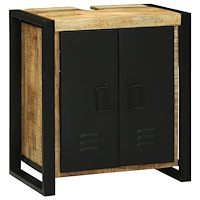 vidaXL Handfatsskåp med lagring Brun 55 x 35 x 60 cm Massivt Mangoträ