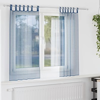 vidaXL Voile gardiner med stångfickor 2 st kungsblå