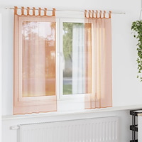 vidaXL Voile gardiner med stångfickor 2 st terrakotta