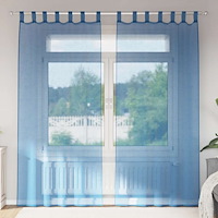 vidaXL Voile gardiner med öglor 2 st kungsblå 140x225 cm