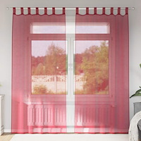 vidaXL Voile gardiner med öglor 2 st vinröd 140x225 cm