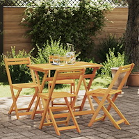 vidaXL 5 Delars Hopfällbart Bistro Set Solid Wood Akacia