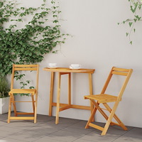 vidaXL 3 Delar Fällbart Bistro Set Massivt Trä Akacia