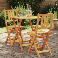 vidaXL 3 Delar Vikbart Bistro Set Massivt Akaciaträ
