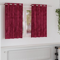 vidaXL Sammetgardiner Vinröd Polyester 140 x 140 cm Gardin Rektangulär