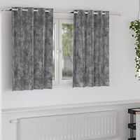 vidaXL Sammetsgardiner 2 st med öglor Grå 140x140 cm