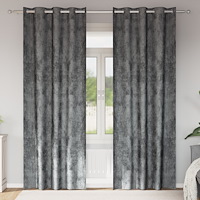 vidaXL Sammet Gardiner 2 stycken med Öglor Grå 245x140 cm