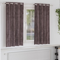 vidaXL Sammetgardiner 2 st med Ögla Brun 175x140 cm