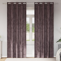 vidaXL Sammet Gardiner 2 st med Öglor Brun 260x140 cm