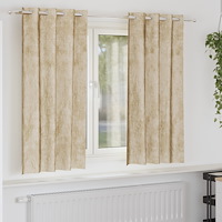 vidaXL Sammet Gardiner 2 st med Ögonringar Grädde 175x140 cm