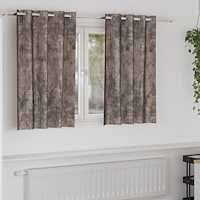 vidaXL Sammetgardiner 2 st med öljett Cappuccino 140x140 cm