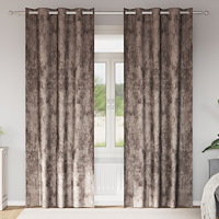 vidaXL Sammetsgardiner 2 st med Ögonringar Cappuccino 245x140 cm