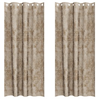 vidaXL Sammetgardiner 2 st med ögla Champagne 225x140 cm