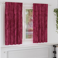 vidaXL Sammetsgardiner 2 st med Öglor Vinröd 175x140 cm