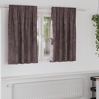 vidaXL Sammetgardiner 2 st med öljett Brun 140x140 cm