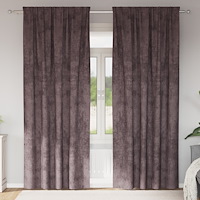 vidaXL Sammetsgardiner 2 st med Öglor Brun 225x140 cm