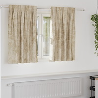 vidaXL Sammetsgardiner 2 st med öglar Grädde 140x140 cm