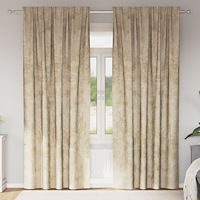 vidaXL Sammetsgardiner 2 st med öglor Grädde 245x140 cm
