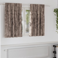 vidaXL Sammetsgardiner 2 delar med öglor Kappuccino 140x140 cm