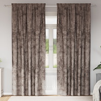 vidaXL Sammetsgardiner 2 pk med ringar Kappuccino 260x140 cm
