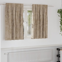 vidaXL Sammetgardiner 2 st med Öglor Champagne 140x140 cm