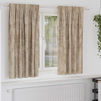 vidaXL Sammetsgardiner 2 st med öglor Champagne 175x140 cm
