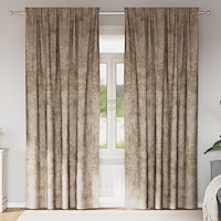 vidaXL Sammetsgardiner 2 delar med öljett Champagne 245x140 cm