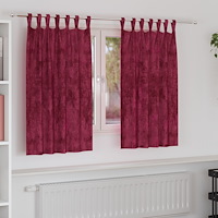vidaXL sammetgardiner Vinröd Polyester 140 x 140 cm