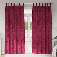 vidaXL Sammetsgardiner 2 st med öljett Vinröd 245x140 cm